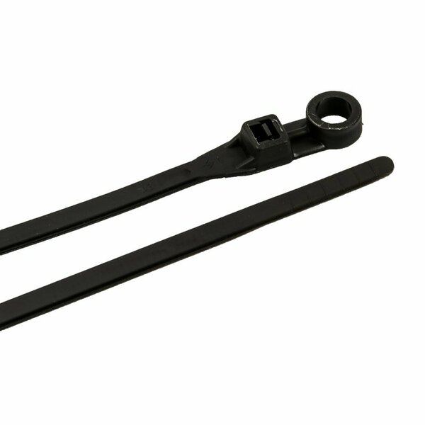 Forney Cable Ties, 8 in Black Standard Duty Screw Mounts 62107